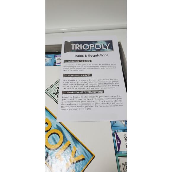 Triopoly The Three-Dimensional Game of Buying & Building Cities, PRE-OWNED - Picture 6 of 9